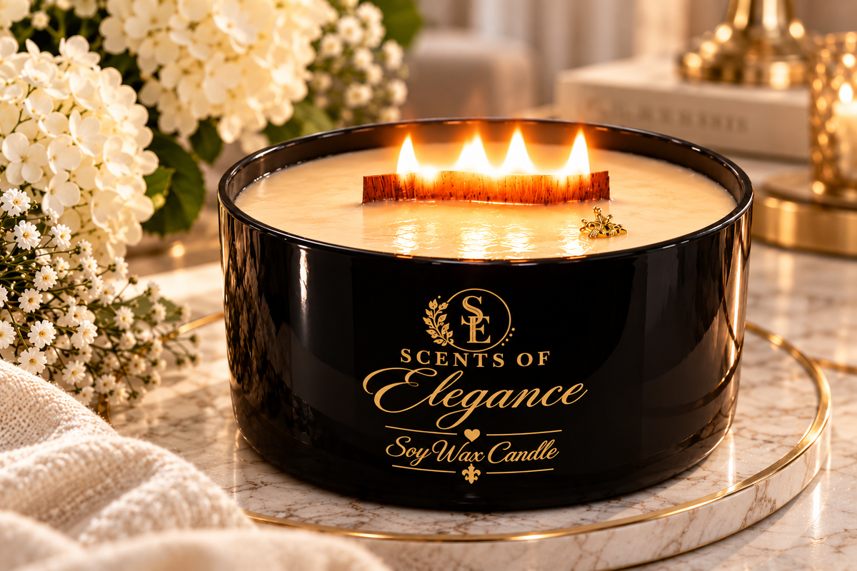 Luxury 1.7kg Soy Candle Black Gloss Bowl