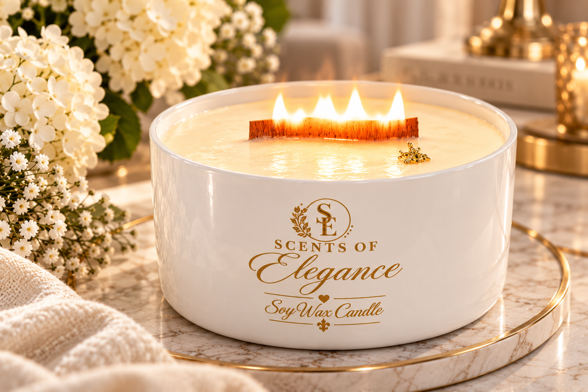 Luxury 1.7kg Soy Candle White Gloss Bowl