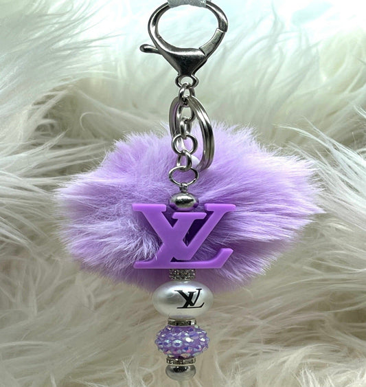 LV Inspired Purple Keychain