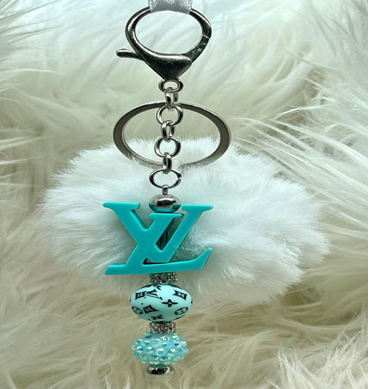 LV Inspired Teal Keychain