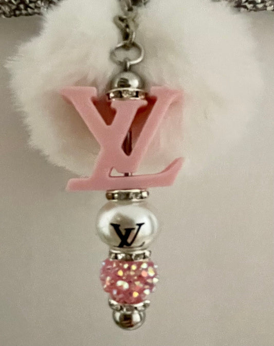 LV Inspired Pink Keychain