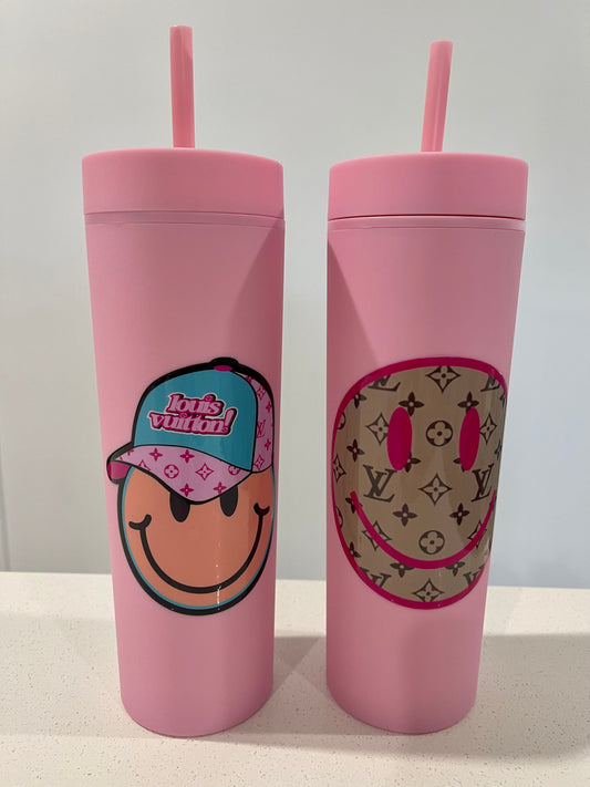 LV Inspired Smiley Tumblers