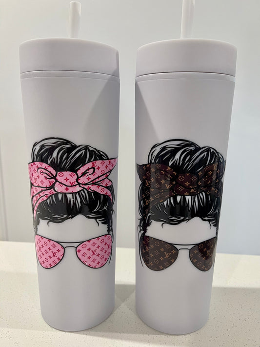 LV Inspired Sunnies White Tumbler