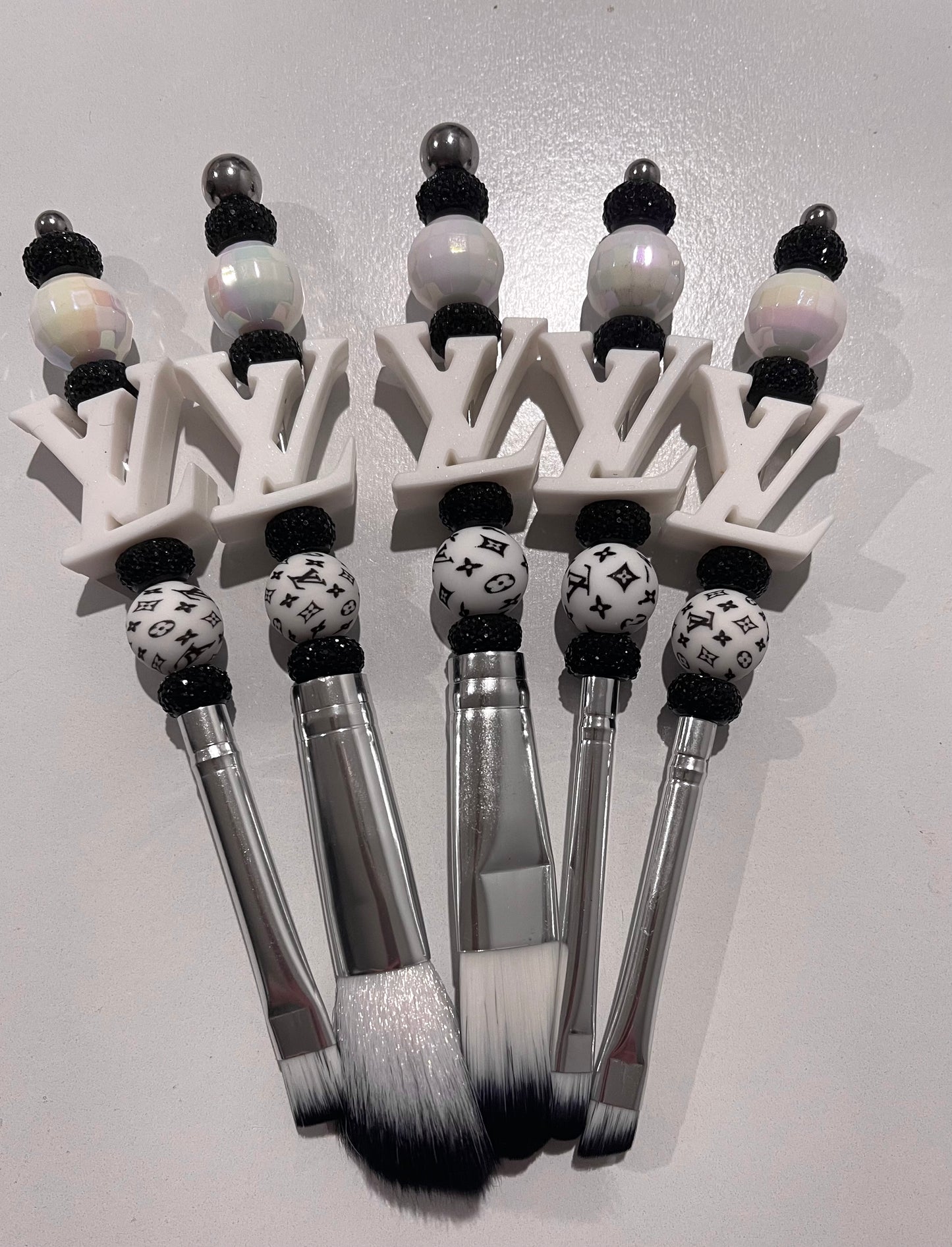 LV Inspired White Makeup Brushes