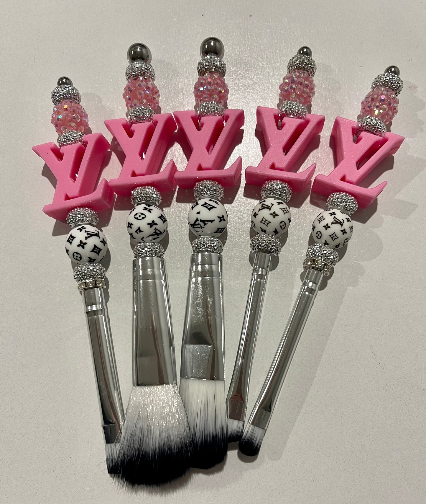 LV Inspired Pink Makeup Brushes