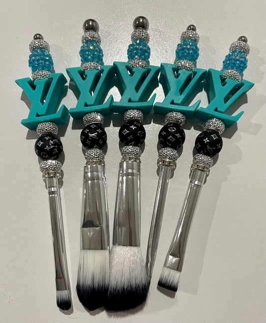 LV Inspired Teal Makeup Brushes