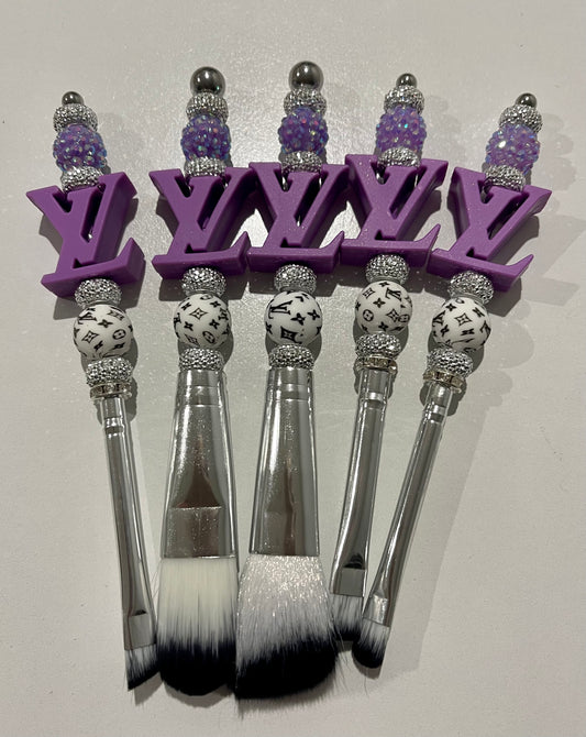 LV Inspired Purple Makeup Brushes