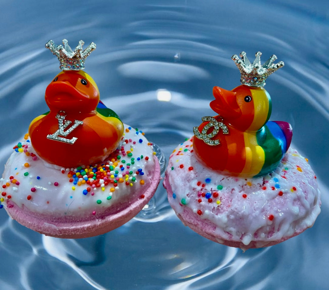 Rainbow Duck Donut Bath Bomb