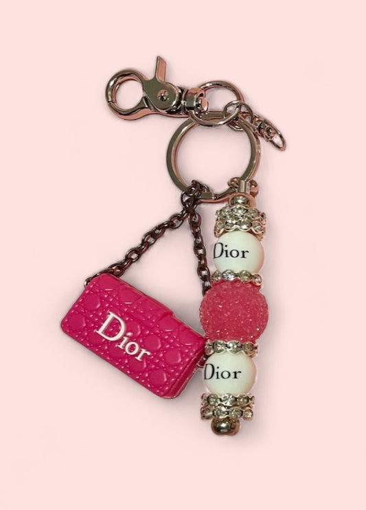 Pink Dior Inspired Keychain