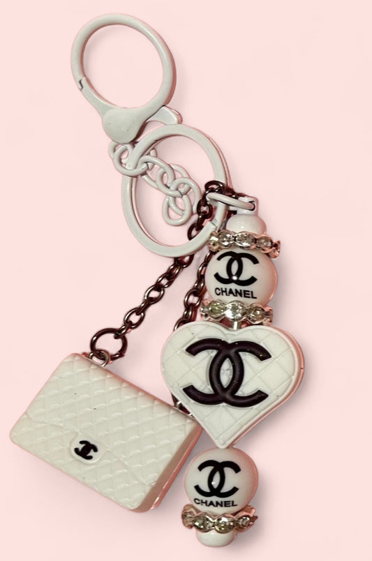 CC White Handbag Inspired Keychains